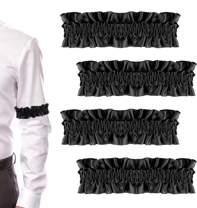 nuozodki 4Pcs 20s Armband Garter,Sleeve Garters for Men,Shirt Garters for Men Women,Arm Garters,Gangster Costume Outfits - Image 1